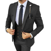 Wedding Men Business Slim Fit Jacket Dress Blazers Suit Coat Vest Waistcoat Pants Trousers 3 Pcs Set Groom Double Breasted